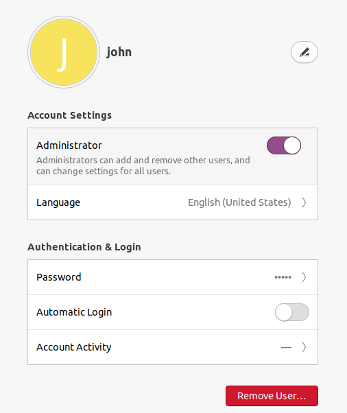 Adding a user to sudoers using the graphical interface john-sudo