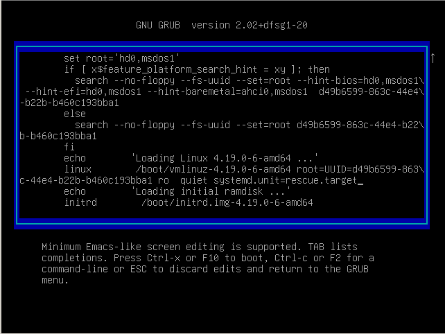 Booting in Rescue Mode from GRUB boot-rescue