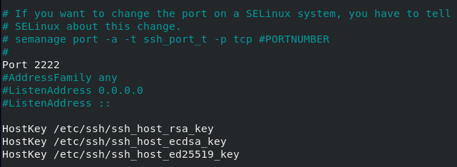 Changing SSH default port