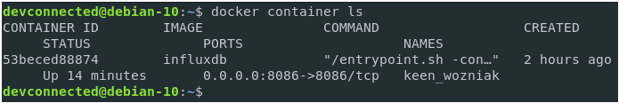 Create an administrator account with docker exec docker-container-ls