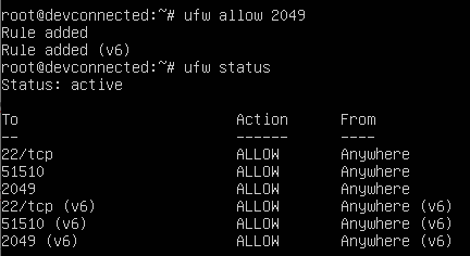 Customize Firewall Rules for NFS ufw-status