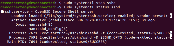 Disabling your SSH server stop-ssh-service