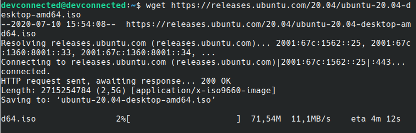 Download Ubuntu 20.04 ISO file wget-ubuntu