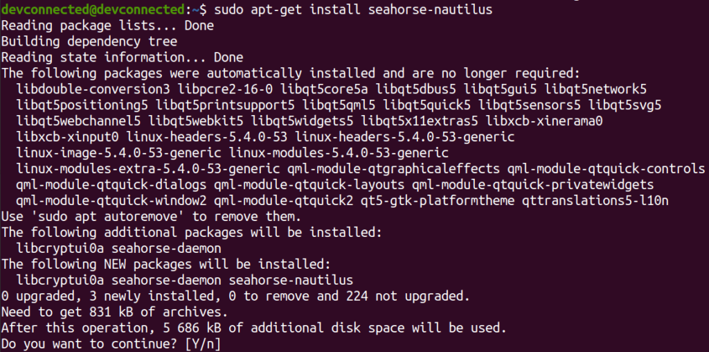 Encrypt Files using Nautilus GUI seahorse-nautilus