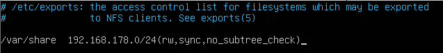 Exporting directories with exports exporting