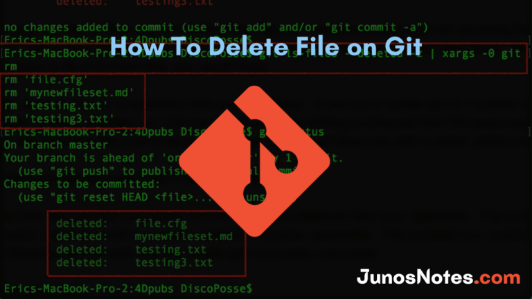 how to delete file using git command