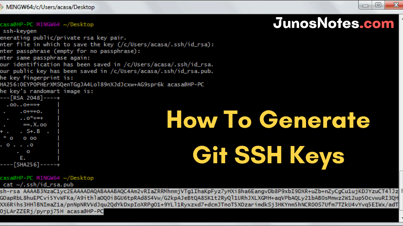 korrekt kande misundelse How To Generate Git SSH Keys | Process of Git Generate SSH Key on Windows,  Linux, Mac – Junos Notes