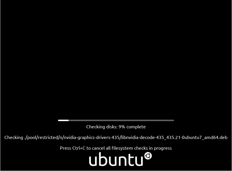 Install Ubuntu 20.04 from your USB drive-ubuntu-check-disk