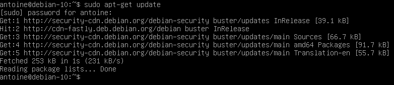 Installing OpenSSH Server on Debian 10 apt-get-update