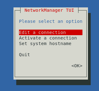 Network Manager Graphical Tools nmtui