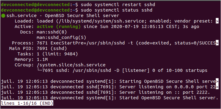 Restarting your SSH server to apply changes ssh-server-restart