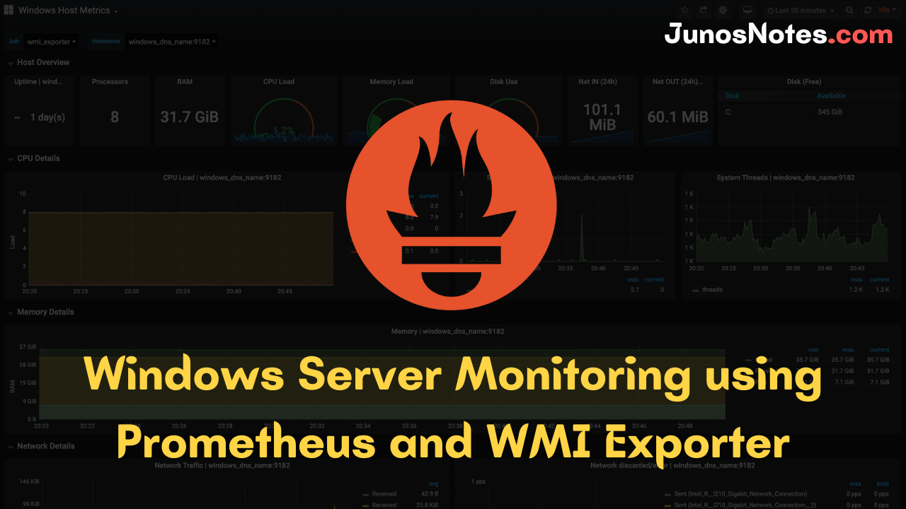 Windows Server Monitoring using Prometheus and WMI Exporter