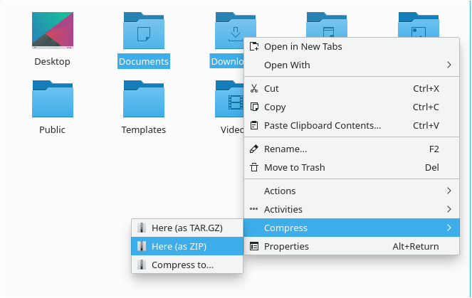 Zip Folder using Desktop Interface compress-zip-1