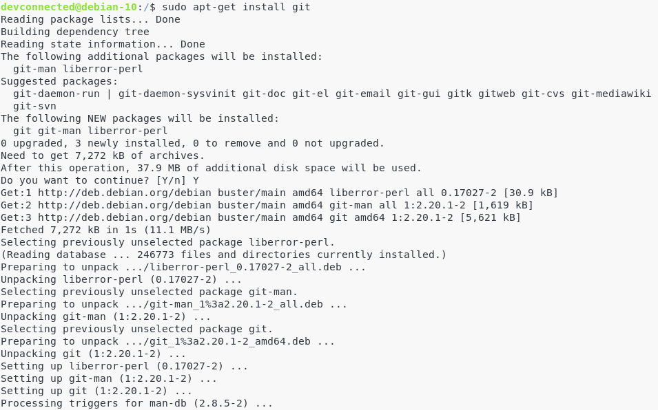 b – Install Git from the official repository git-install