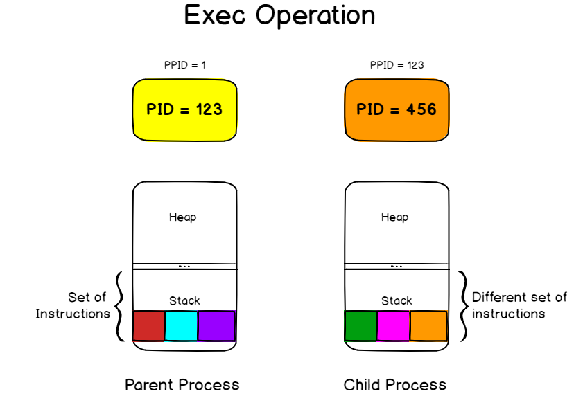 Process Creation using Fork and Exec